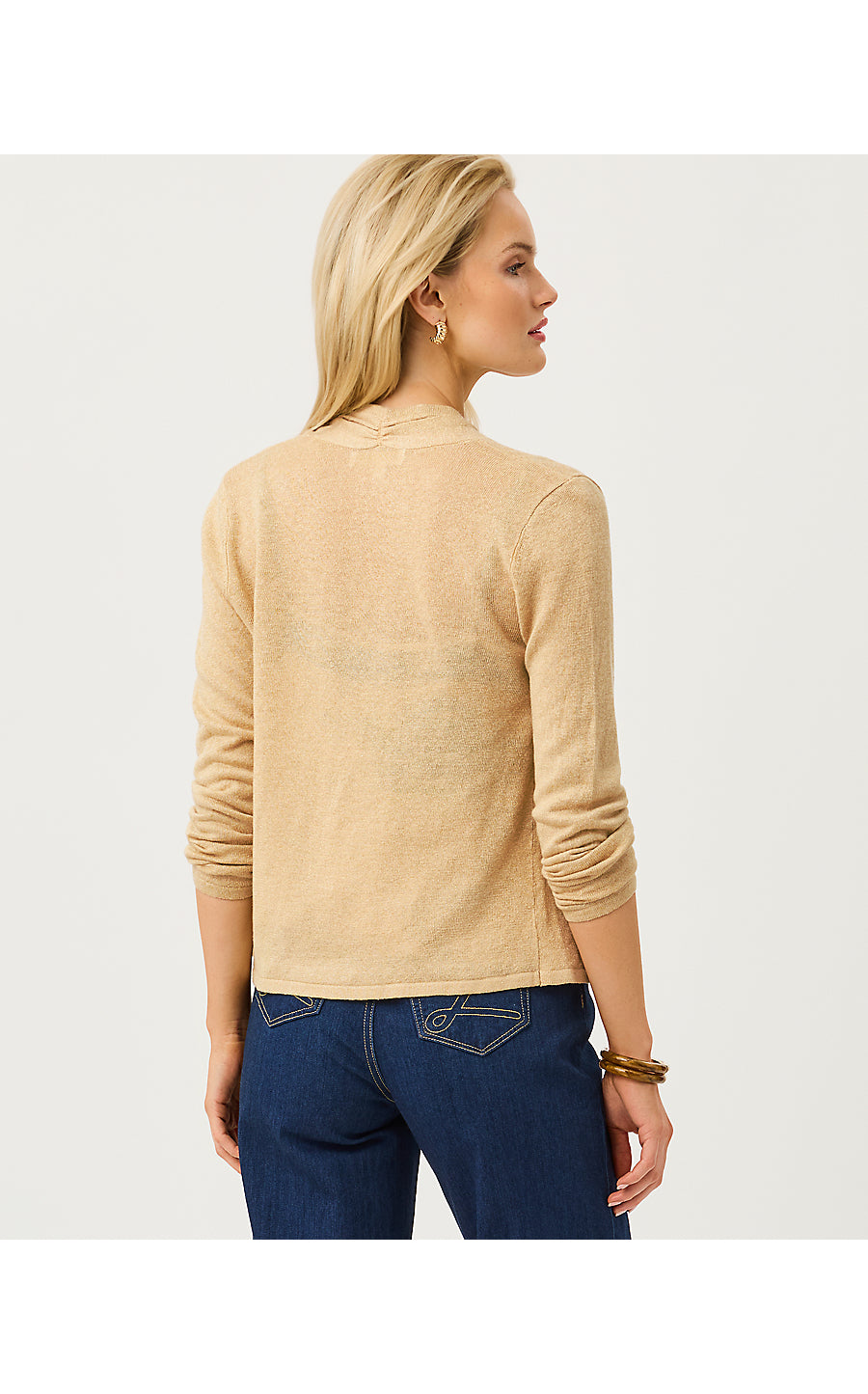 Faretta Cardigan - Wicker Tan Metallic