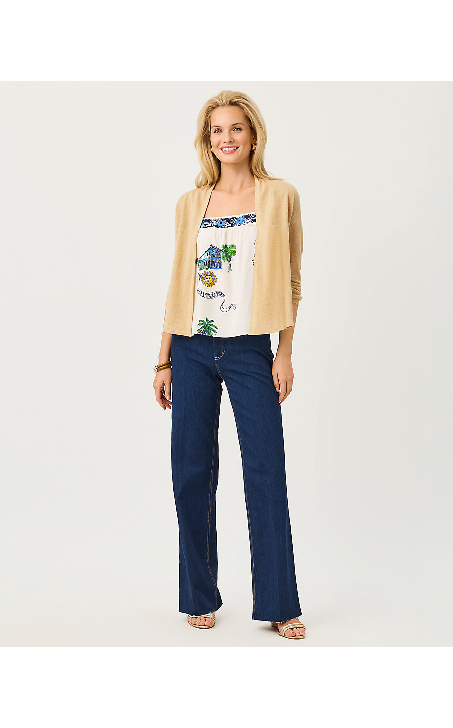 Faretta Cardigan - Wicker Tan Metallic