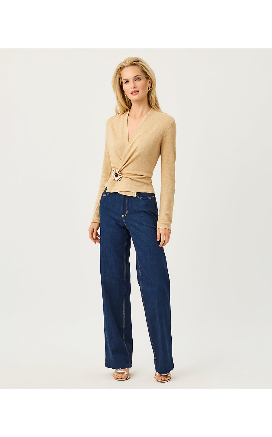 Faretta Cardigan - Wicker Tan Metallic