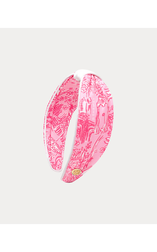 Low Knot Headband, Palm Beach Toile