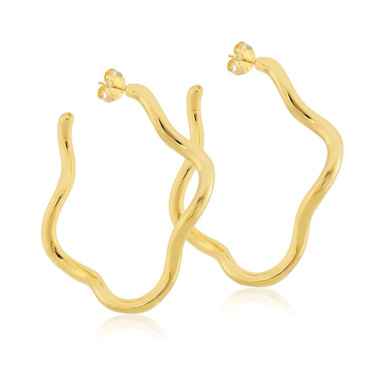 Wiggle Wiggle Hoops - Shiny 18K Gold Plated