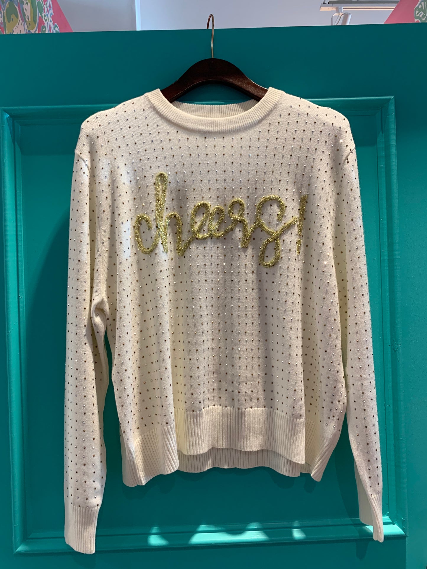 Rhinestone Cheers Sweater - QOS