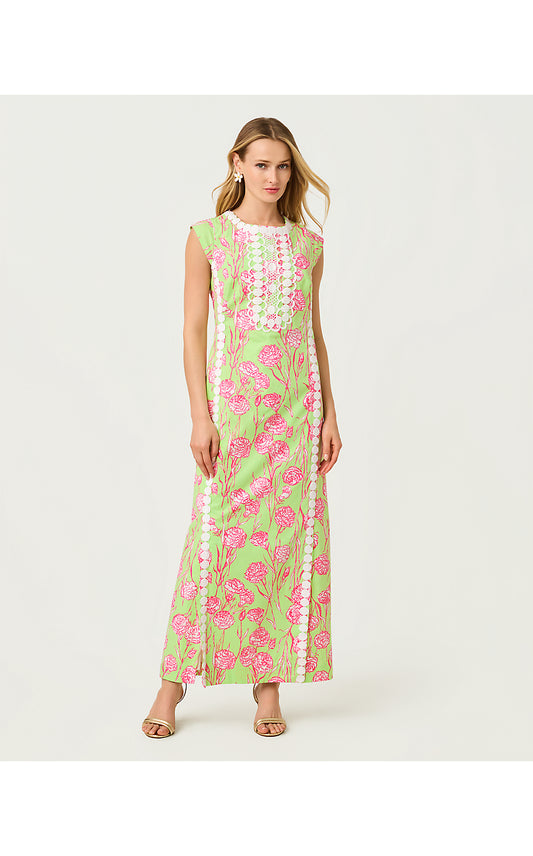 Rosalena Stretch Maxi Shift Dress - Pistachio Macaron - Alina