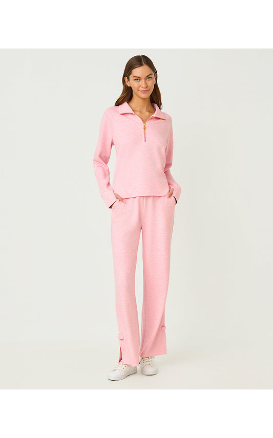 Dylana Bow Track Pant - Heathered Conch Shell Pink