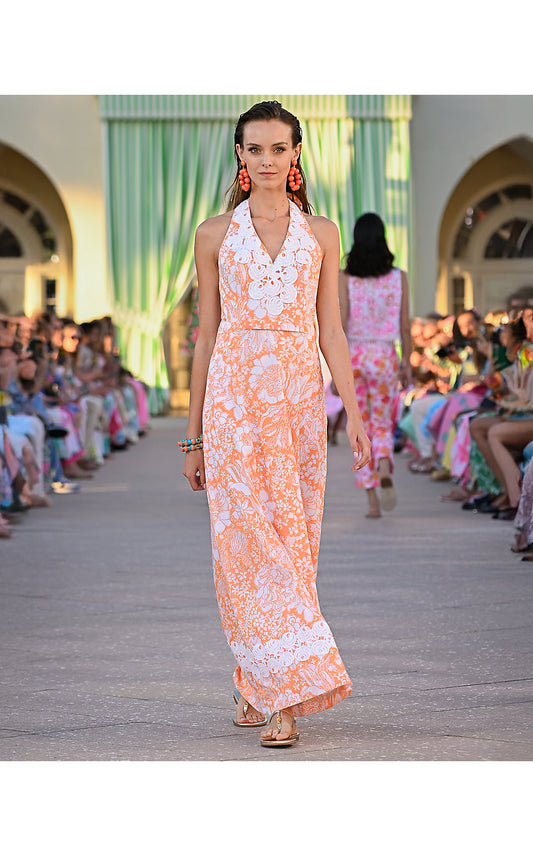 Belinda Maxi Dress - Sunset Orange - Budding Romance