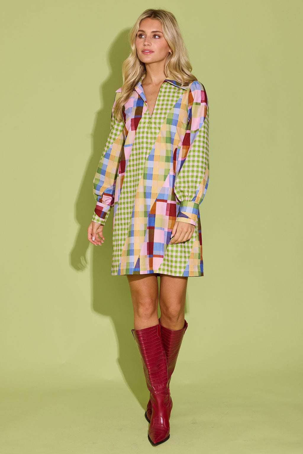 Kimmy Dress - Diagonal Check