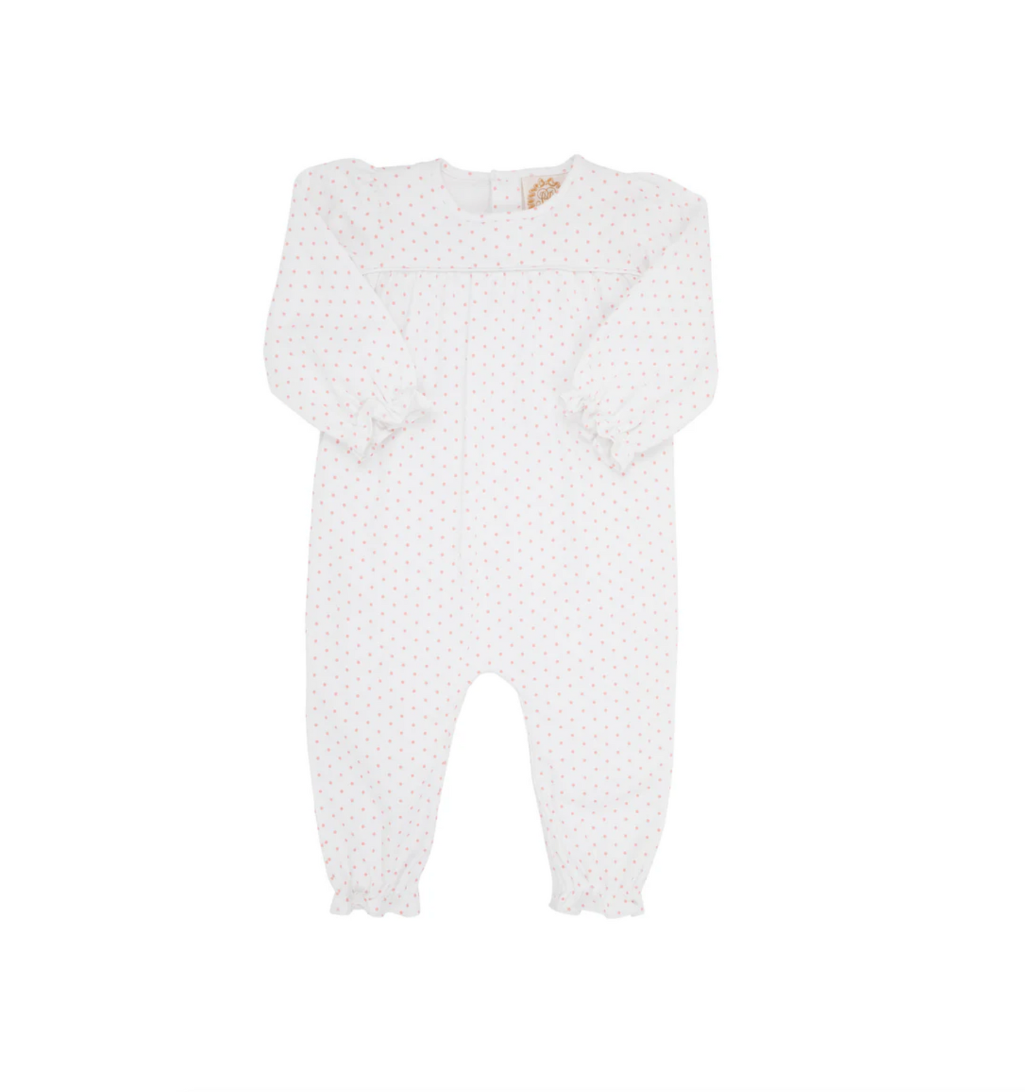 Long Sleeve Penny's Playsuit - Sandpearl Pink Microdot