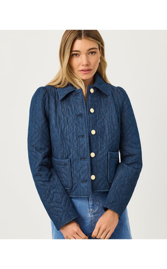 Peyser Quilted Denim Jacket - Dark Wash - Butterfly