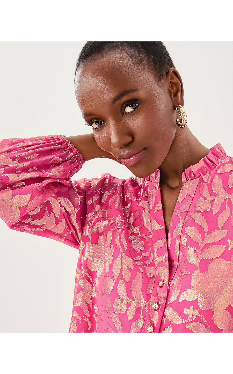 Evaline Dress - Sun Shell Pink - Floral Bloom