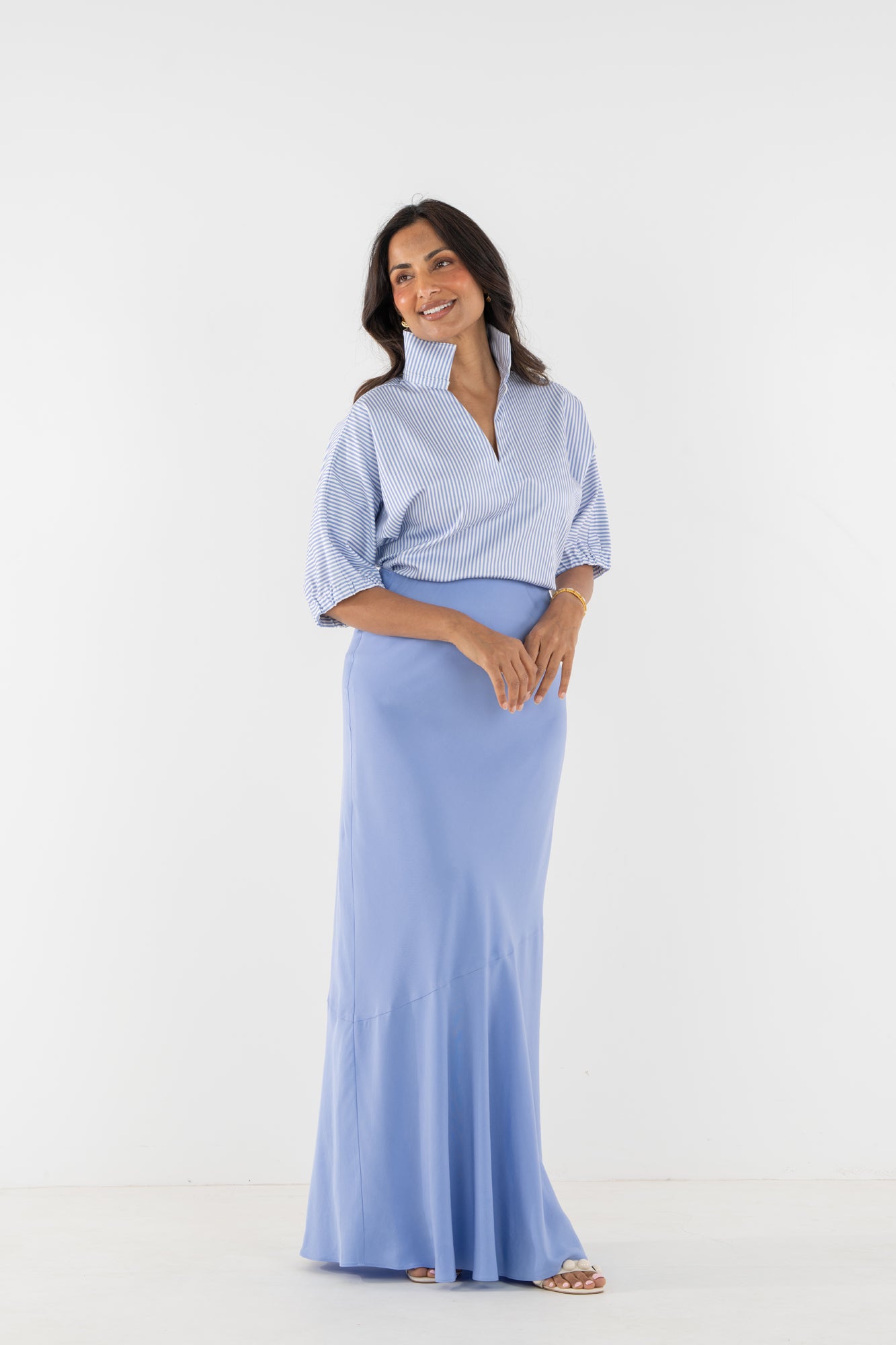 Poppy Top - Grapemist Stripe