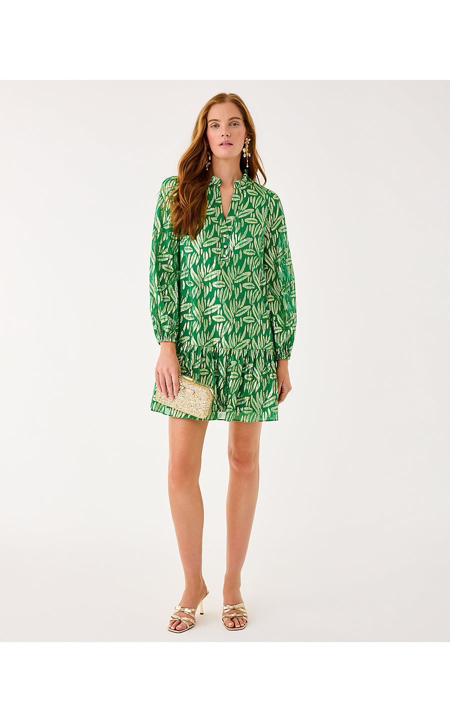 Evaline Silk Dress - Bamboo Green - Leafy Babe