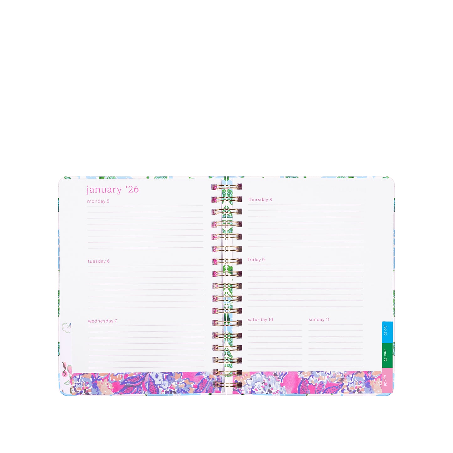 Large 12 Month Agenda, Swayin in the Breeze