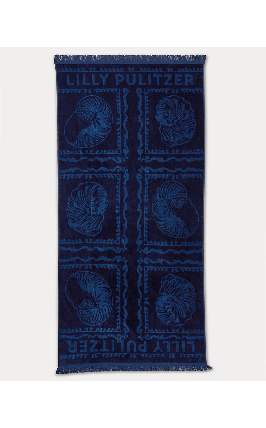 GWP Beach Towel - Low Tide Navy - Shell Shine