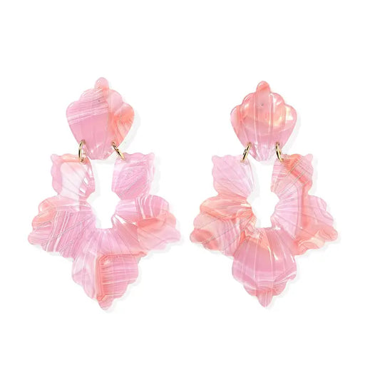 Michelle Statement Earrings - Rosy Glow