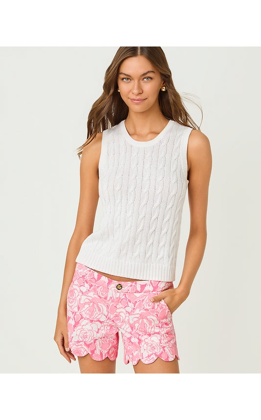 Brockton Crew Neck Sweater Tank - Resort White