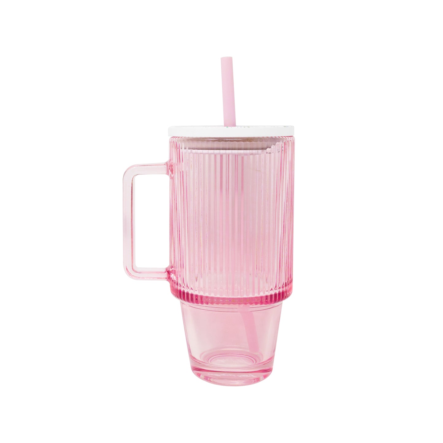 Glass Tumbler with Straw - Lilly Garden