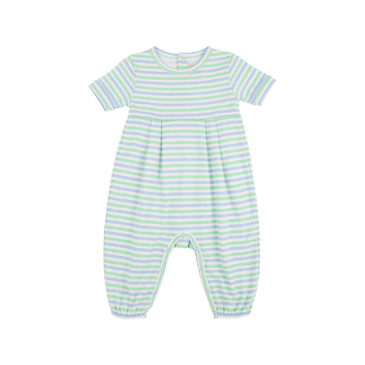 Short Sleeve Bradford Romper - Kennedy Cruise Stripe (Beale Street Blue)
