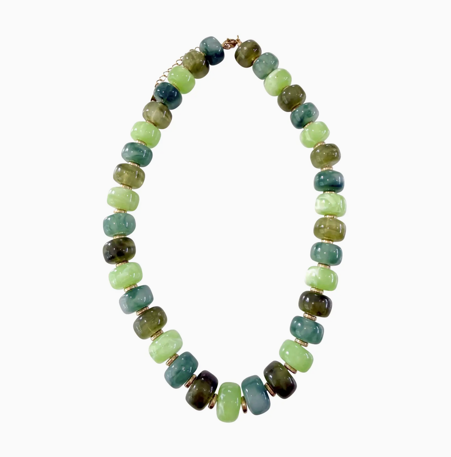 Morris Chunky Beaded Necklace -Green