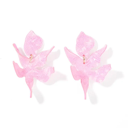 Flora Statement Earrings - Disco Pink