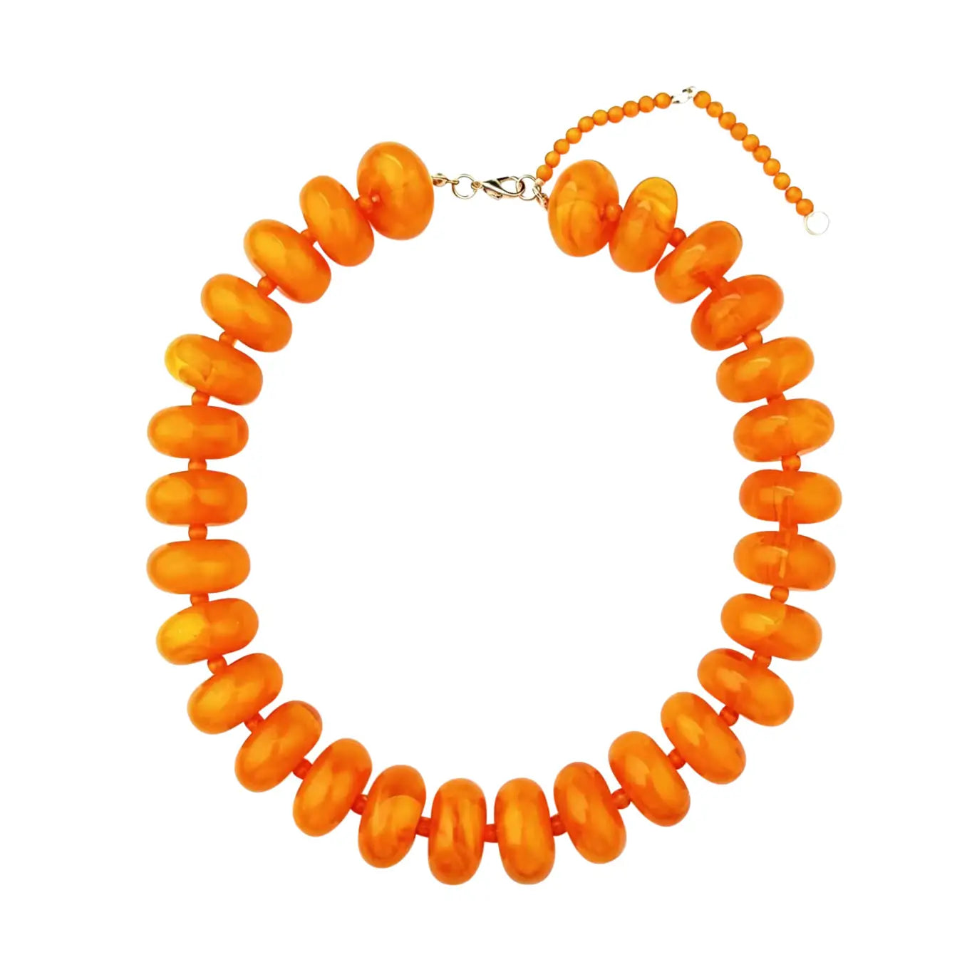 Bailey Chunky Beaded Necklace- Orange