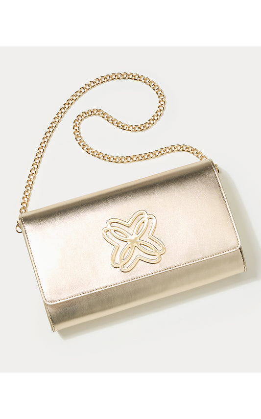 Brit Leather Logo Clutch