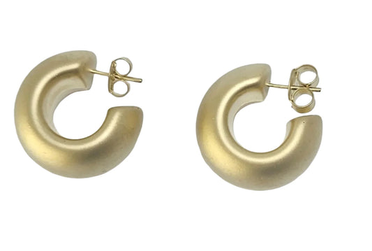 Scooped Hoops - Shiny Silver Plated