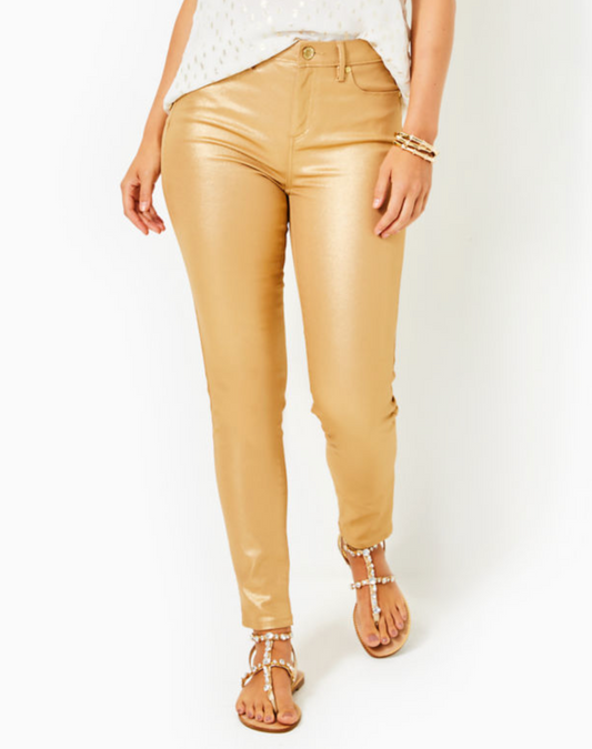 Eagan High Rise Super Skinny - Gold Metallic