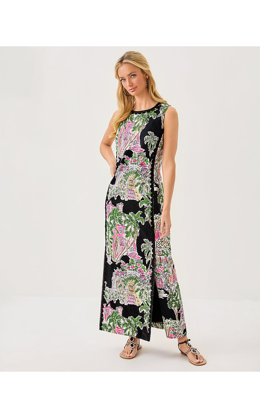 Darlene Stretch Maxi Dress - Onyx - Oversized PB Anniversary Toile