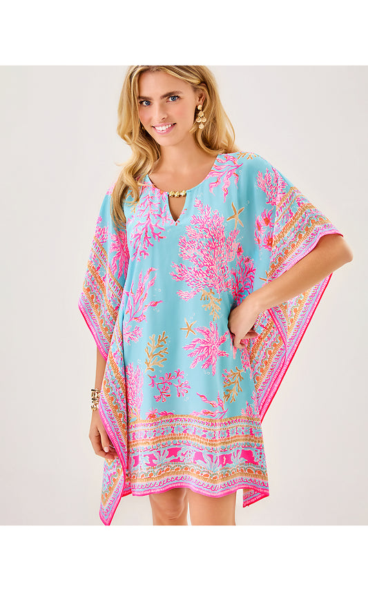 Lindamarie Silk Caftan - Royal Coral
