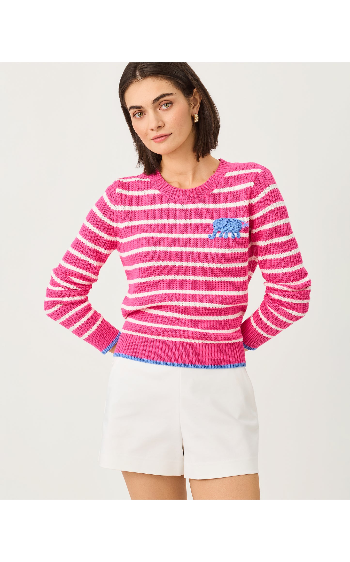 Jovienne Sweater - Pink Aster - Shine Bright Stripe