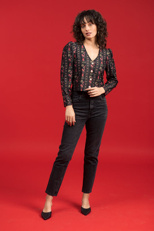 The Jackie Sweater - Onyx Garden Roxy Sub