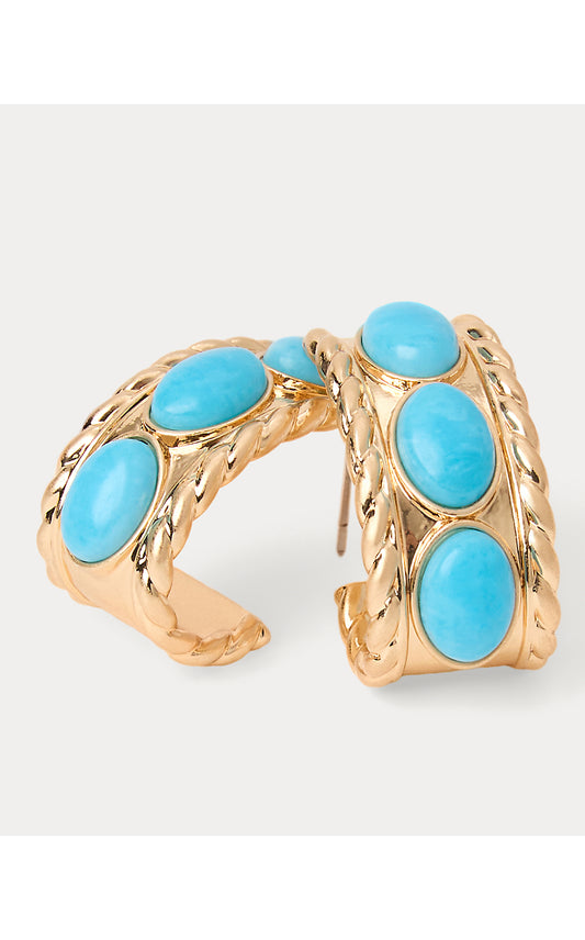 Sunshine Grove Hoop Earrings - Turquoise Tide