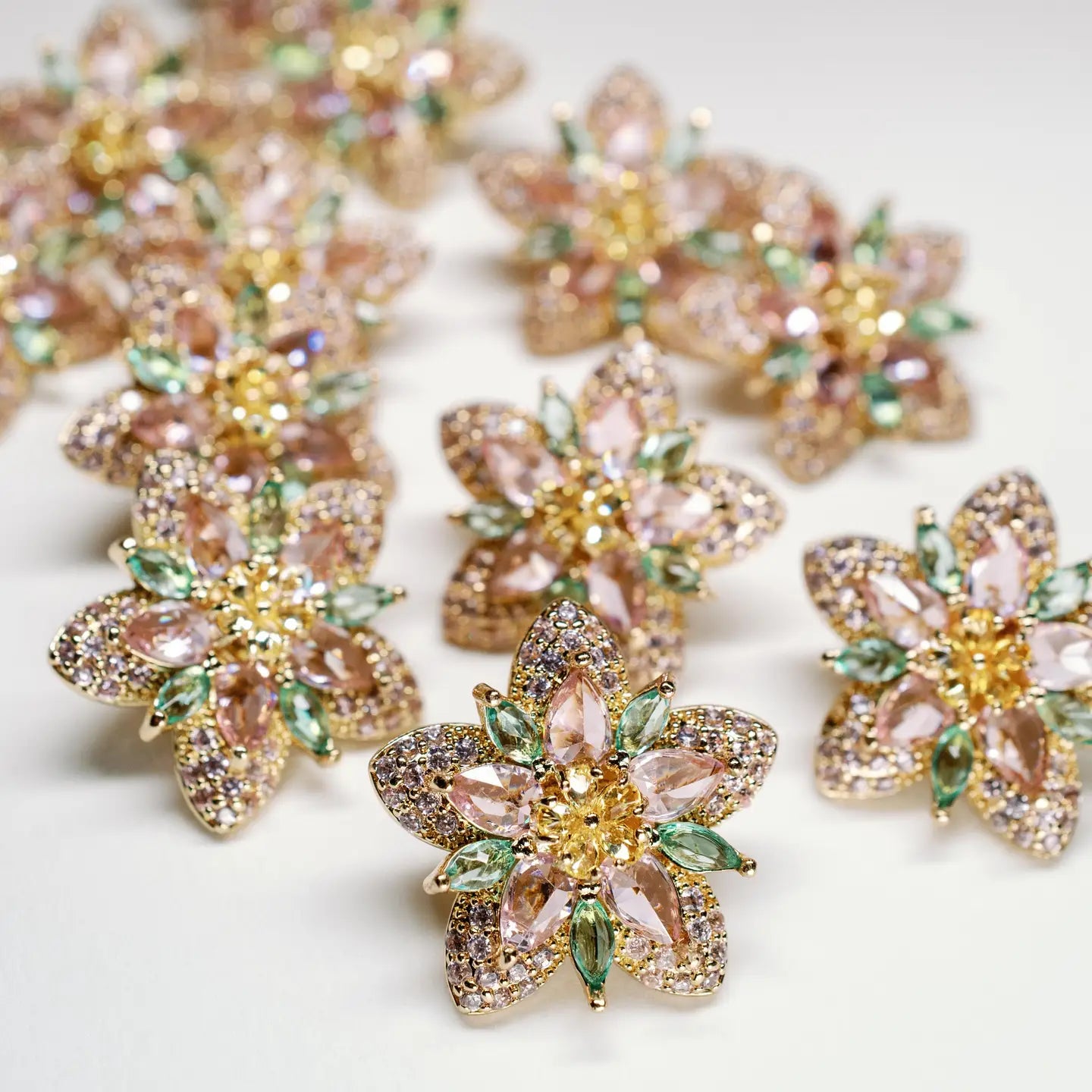 Lotus Bloom Crystal Statement Studs
