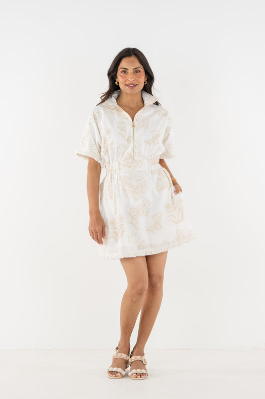 Pullover Dress - Blanc Petals