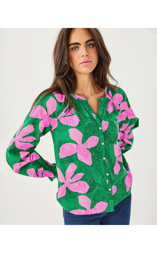 Aldina Top - Kitts Green - Sunset Shadows