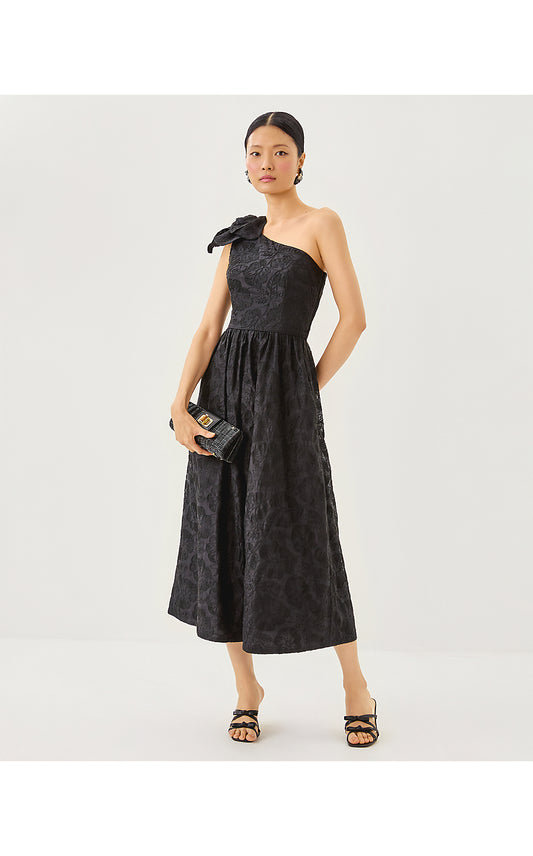 Lynsi Midi Dress - Noir - Sunset Bloom