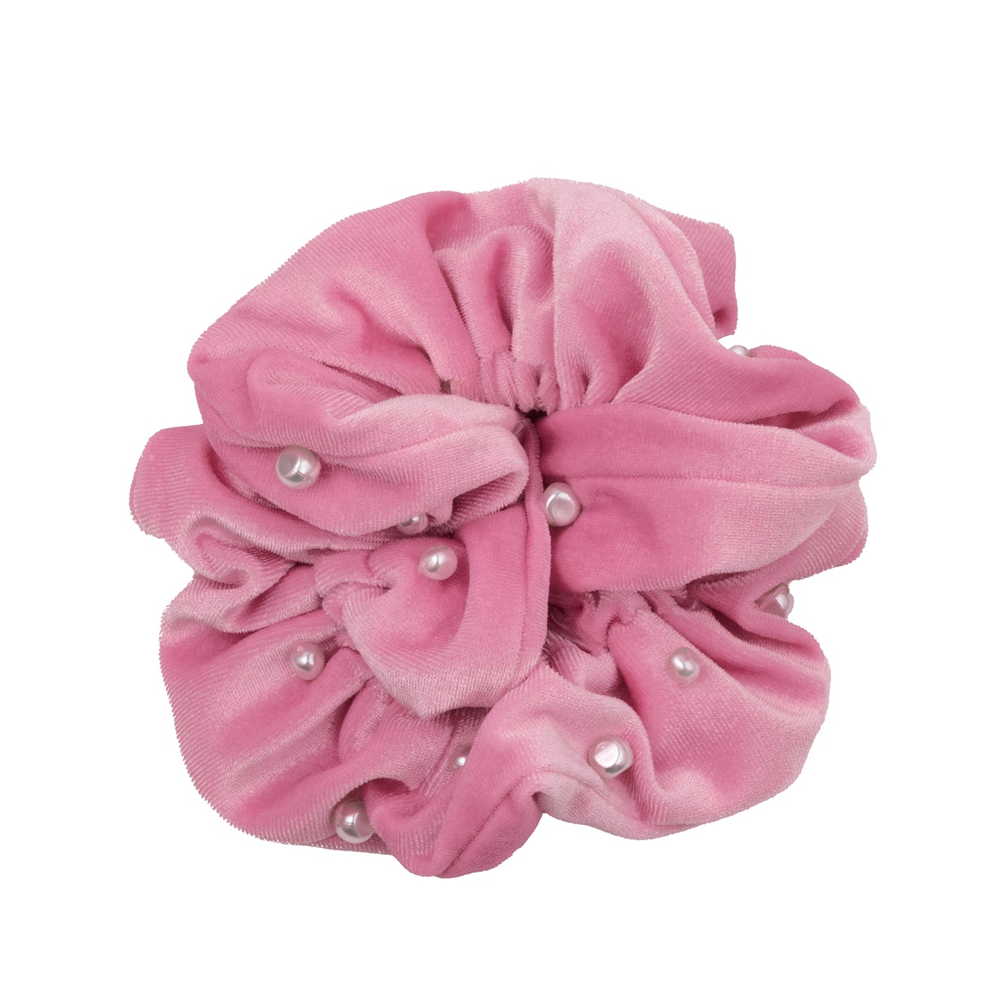 Velvet Layered Ruffle Scrunchie - Conch Shell Pink