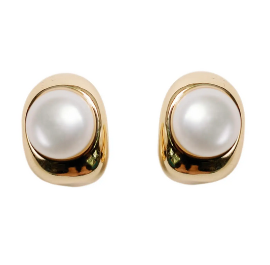 Pearl Huggie Mini Hoop Earrings