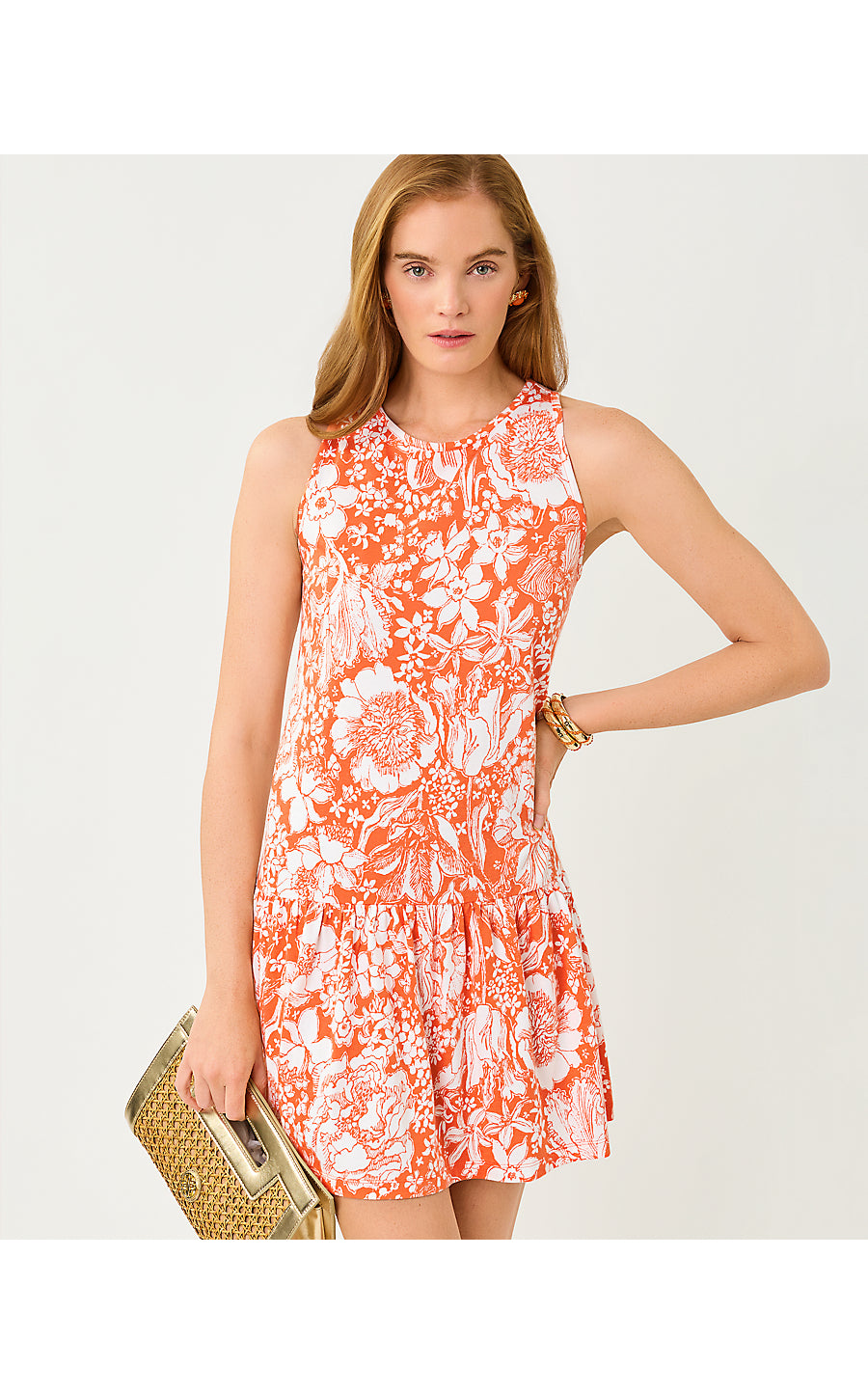 Dixi Dress - Sunset Orange - Budding Romance
