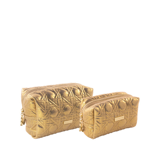 Travel Pouch Set - Gold Lattice