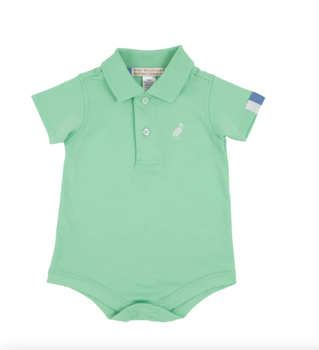 Prim & Proper Polo SS and Onesie - Grace Bay Green/Worth Ave White/Sunrise Blvd Blue