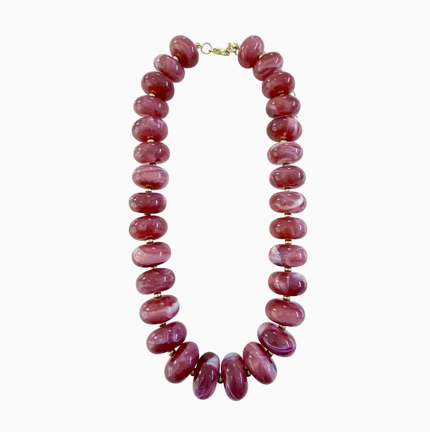 Liberty Chunky Beaded Necklace- Rose