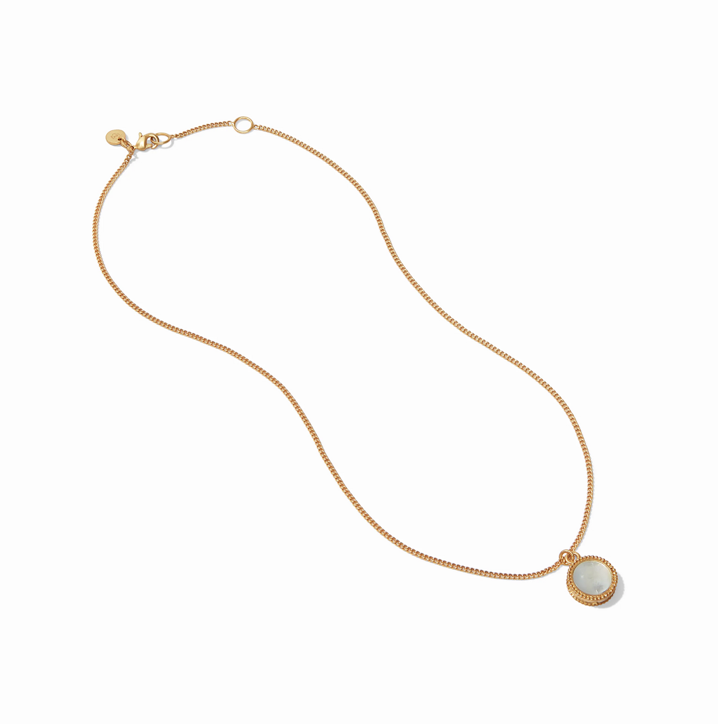 Fleur-de-Lis Solitaire Necklace - Iridescent Clear Crystal