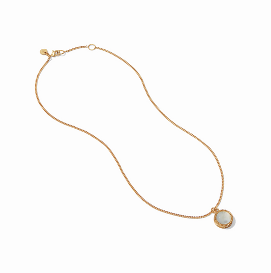 Fleur-de-Lis Solitaire Necklace - Iridescent Clear Crystal