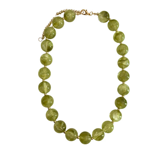 Avery Chunky Beaded Necklace- Chartreuse