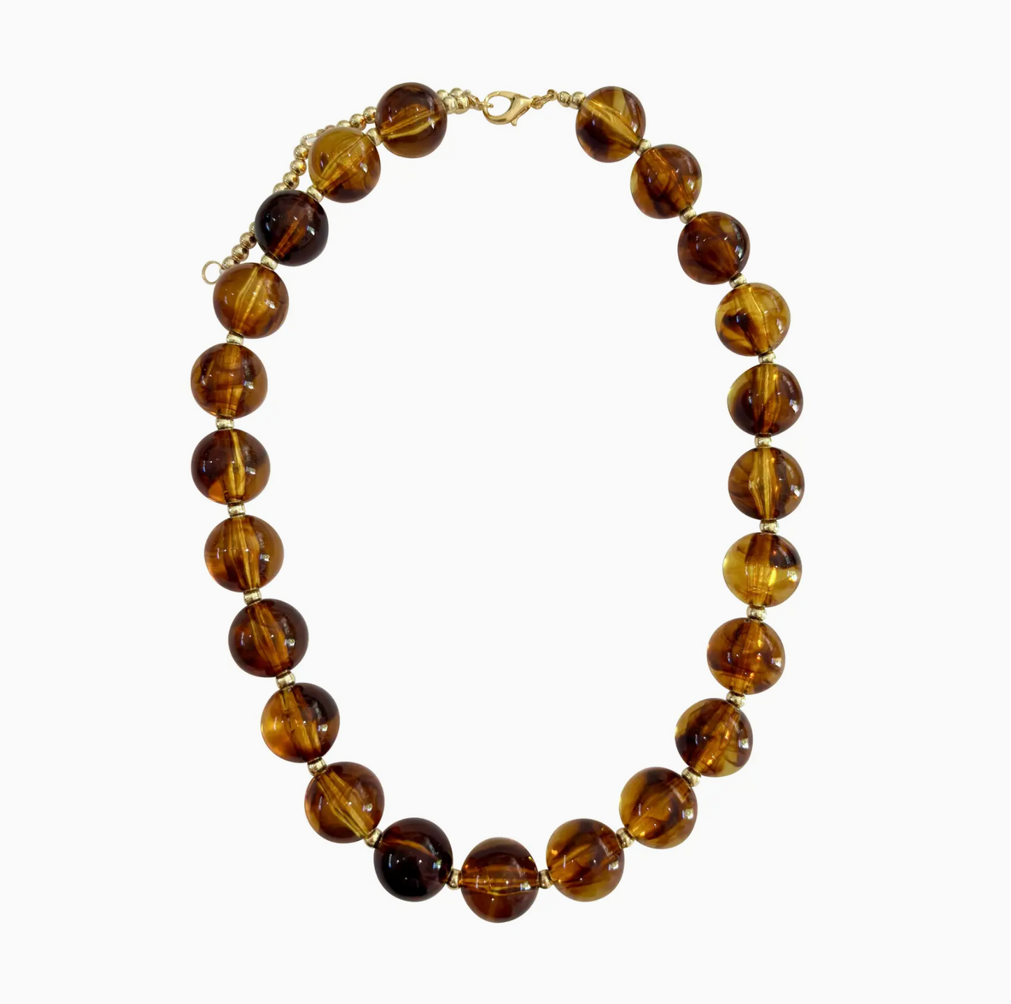 Avery Chunky Beaded Necklace- Tortoise