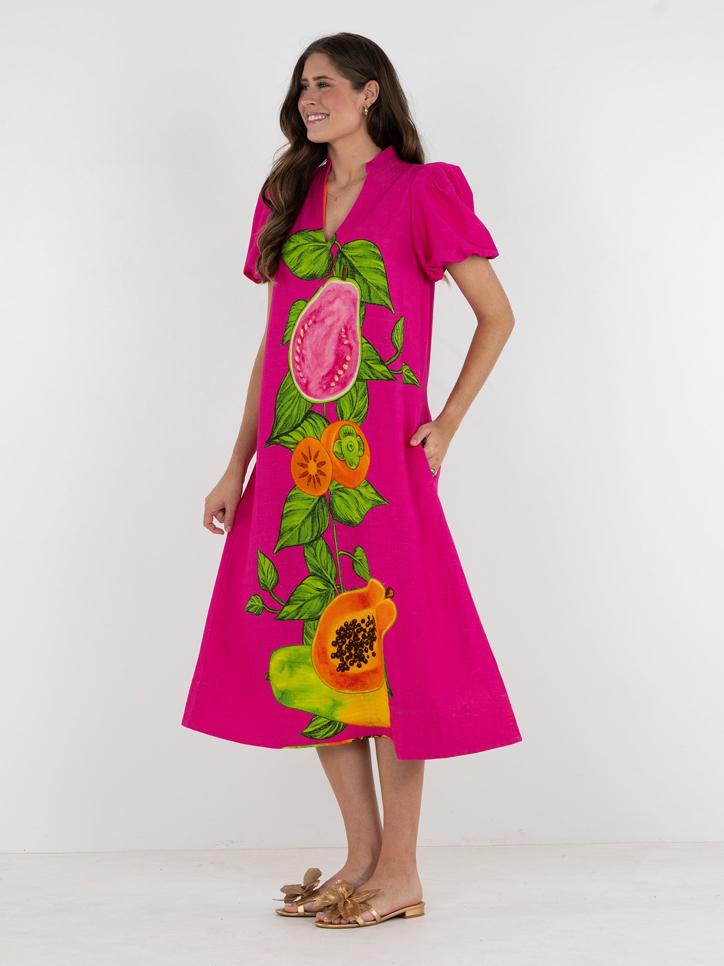 Hampton Dress - Papaya Vine