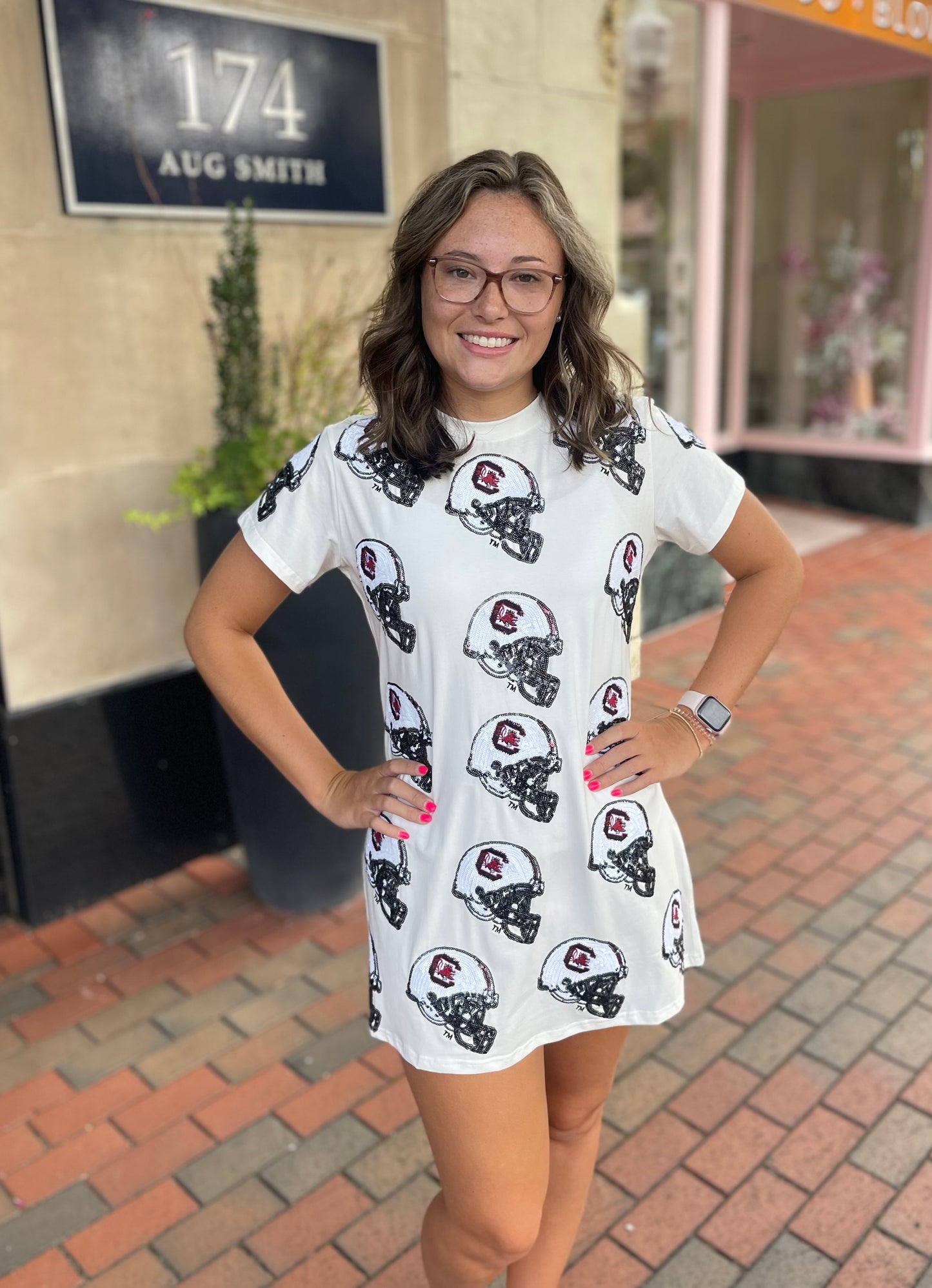 White Carolina Helmet Tee Dress