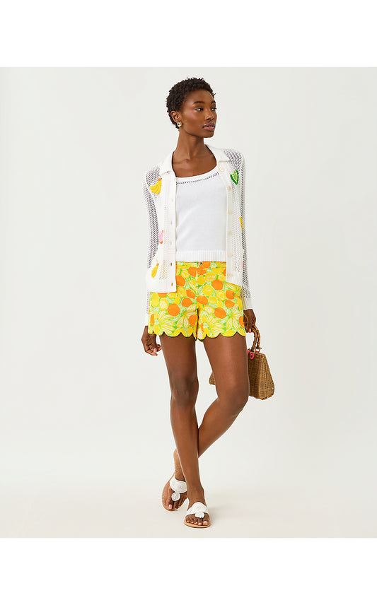 Buttercup Mid-Rise Shorts - Island Palm - Zesty