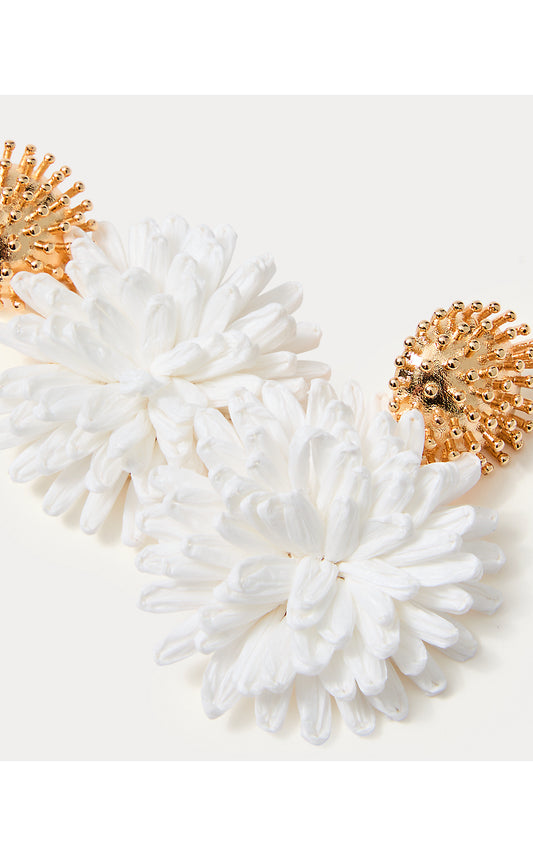 Summer Shorelines Raffia Earrings - Resort White
